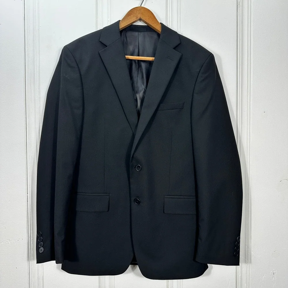 Calvin Klein Blazer Mens 41R Black Excellent X Slim Fit Stretch Suit Jacket
